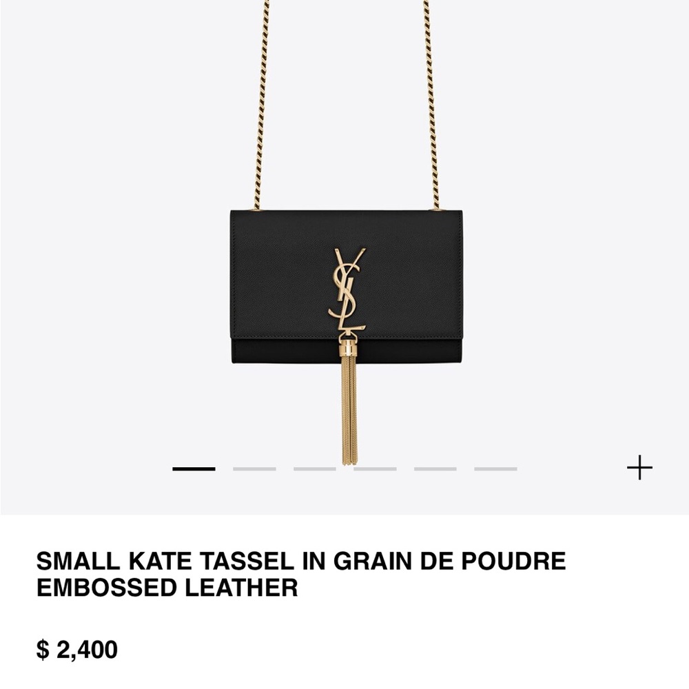 SMALL KATE TASSEL IN GRAIN DE POUDRE EMBOSSED LEATHER